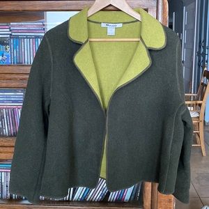 Nygard ‘Blanket’ Cardi/Jacket Lime and Dark Army Green Size 14